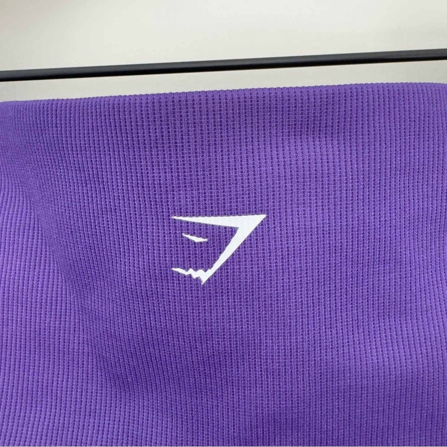 Gymshark Dry Moisture Management Eyelet Cropped Leggings Purple White Logo Gym S