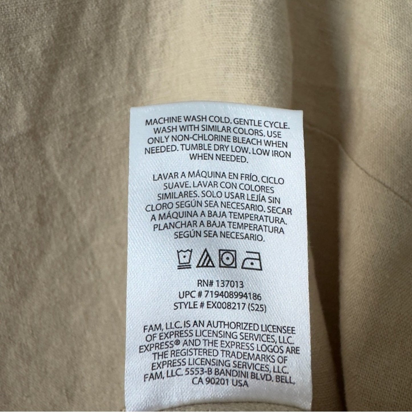 Express Linen Blend Sleeveless Tank Top in Cream tan minimalist solid casual NWT