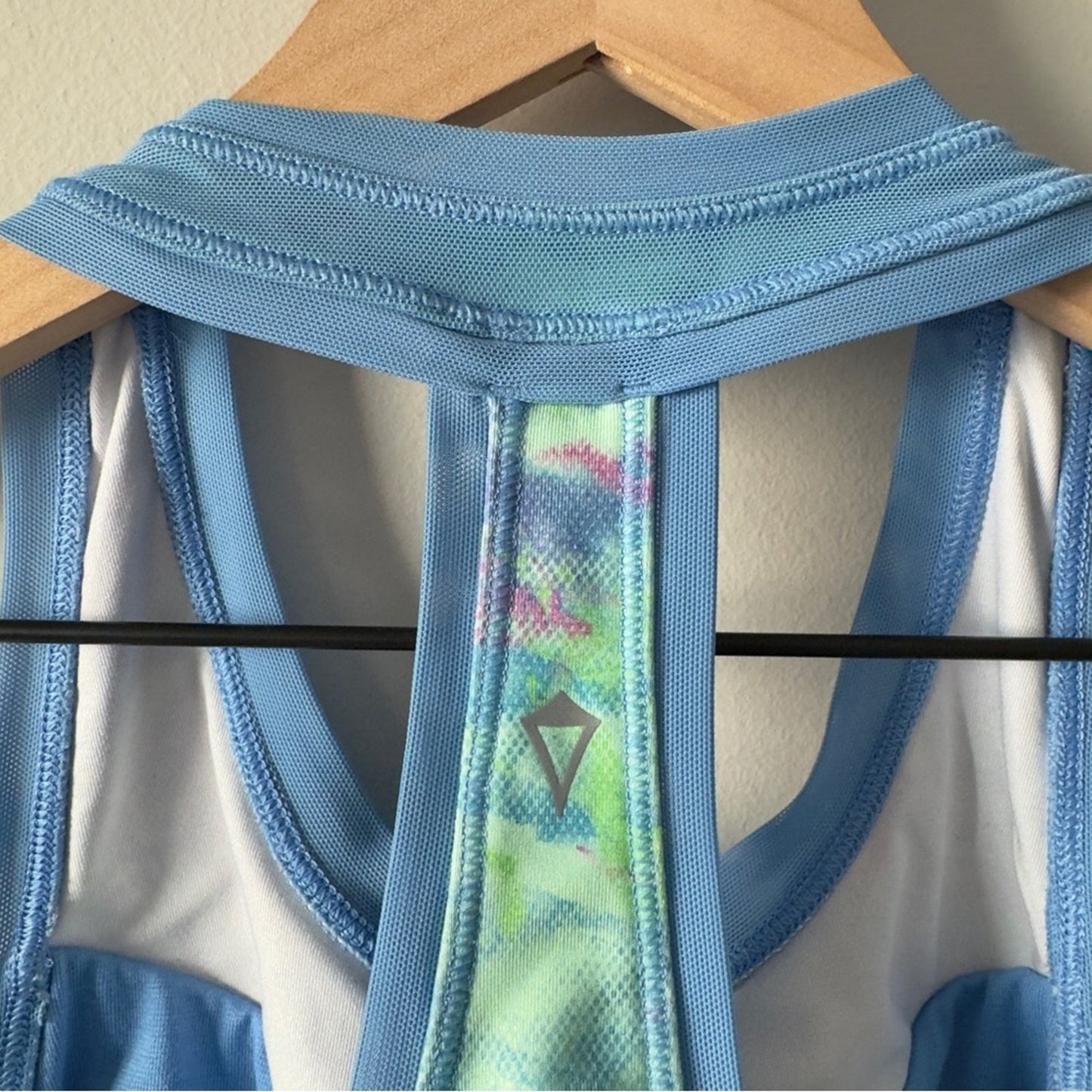 Ivivva by Lululemon Blue and Green Patterned Athletic Dress Mini Sleeveless EUC