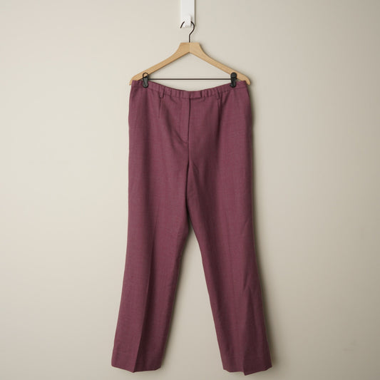 Vintage 90s Pendleton 100% Virgin Wool Pants Plum Pockets Zip Hook Eye Solid 14