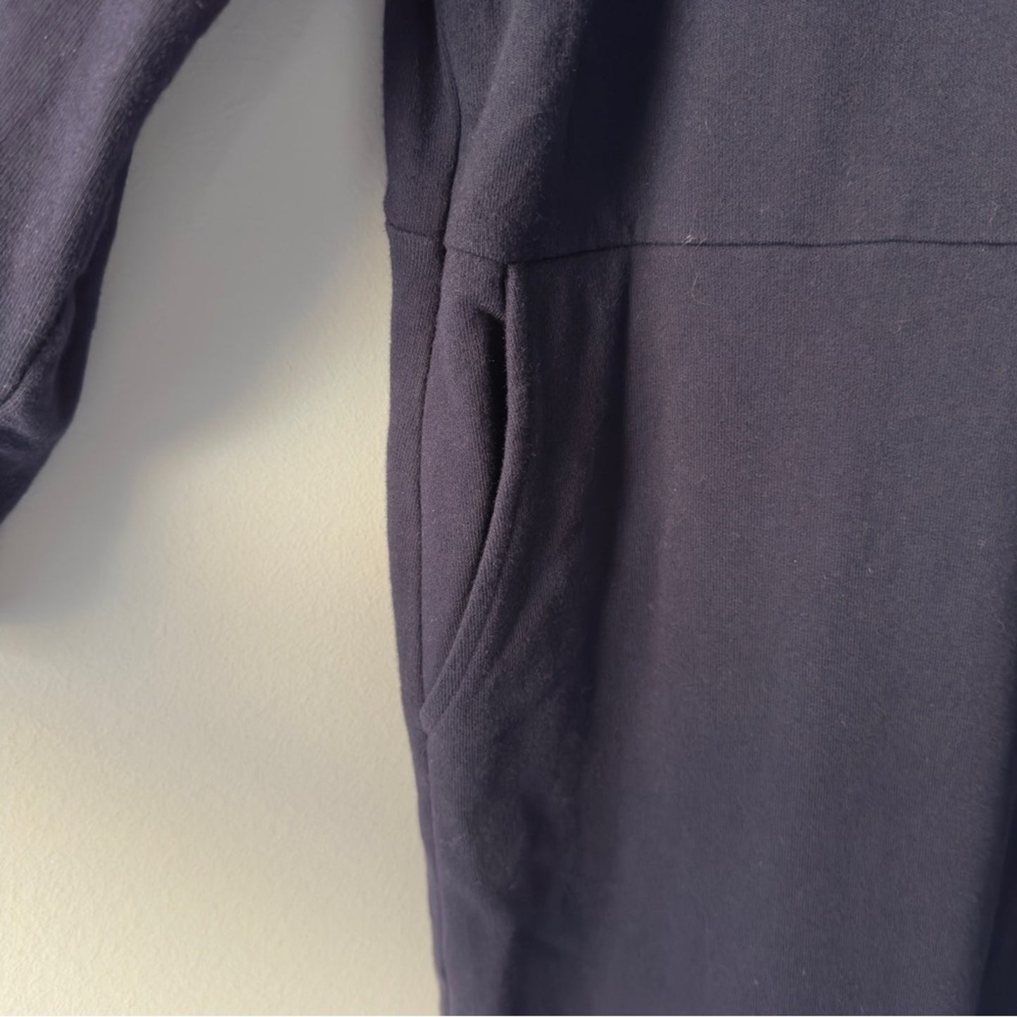 Boden 100% Cotton Mini Sheath Dress Pockets 3/4 Sleeve Navy Casual Preppy Crew