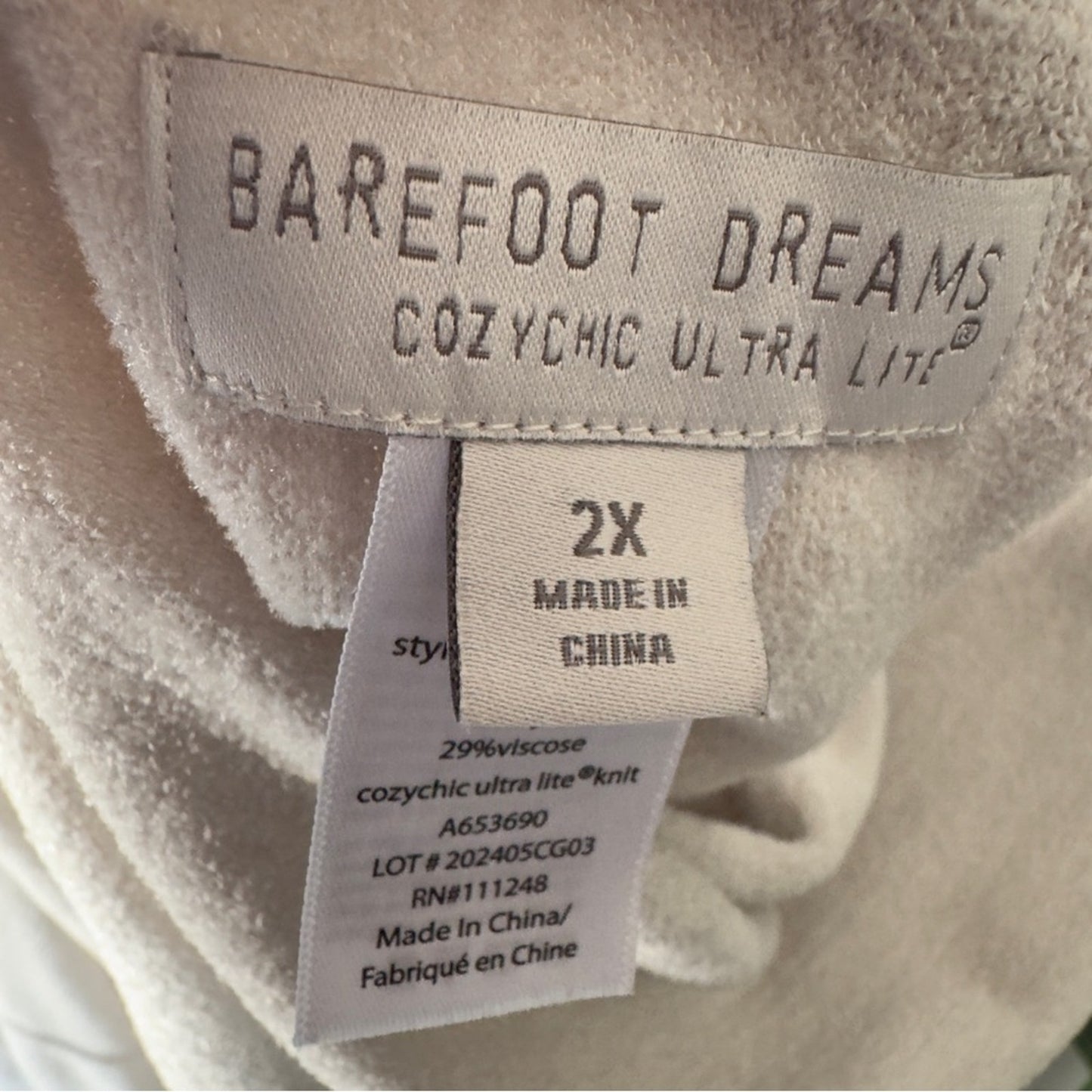 Barefoot Dreams CozyChic Ultra Lite Off-white Long Cardigan Open Front Soft 2X