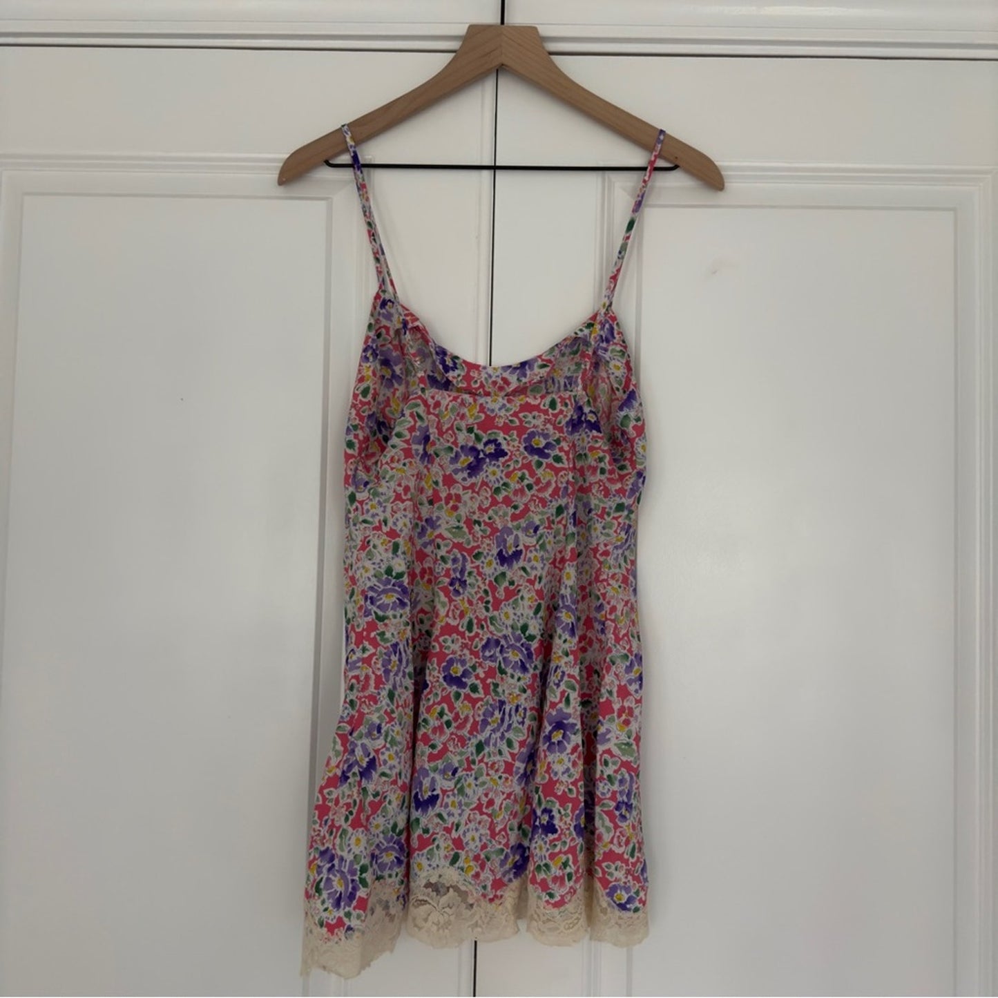 Victoria’s Secret Vintage Gold Label 90s Slip Dress Floral Lace Hem Lingerie P