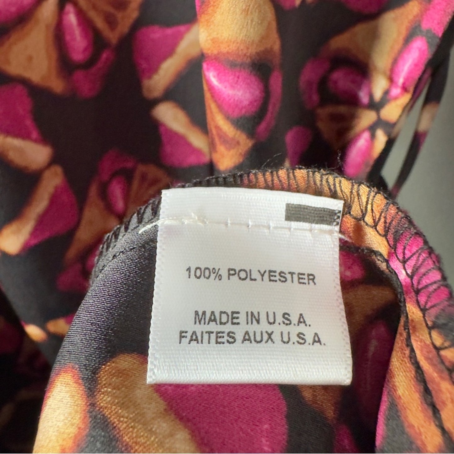 Misa Los Angeles Floral Wrap Dress Robe Long Sleeve Tie Waist Made in USA XS EUC