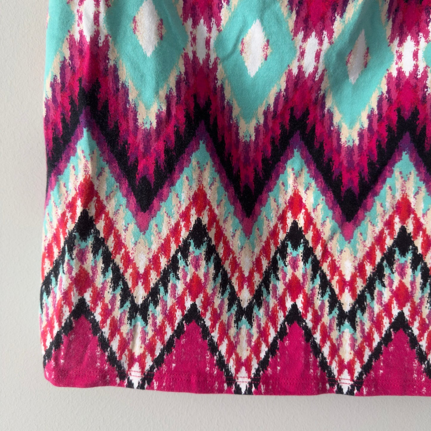 Charlotte Russe Chevron Diamond Pattern Mini Skirt 2010s Bodycon Stretch Retro M