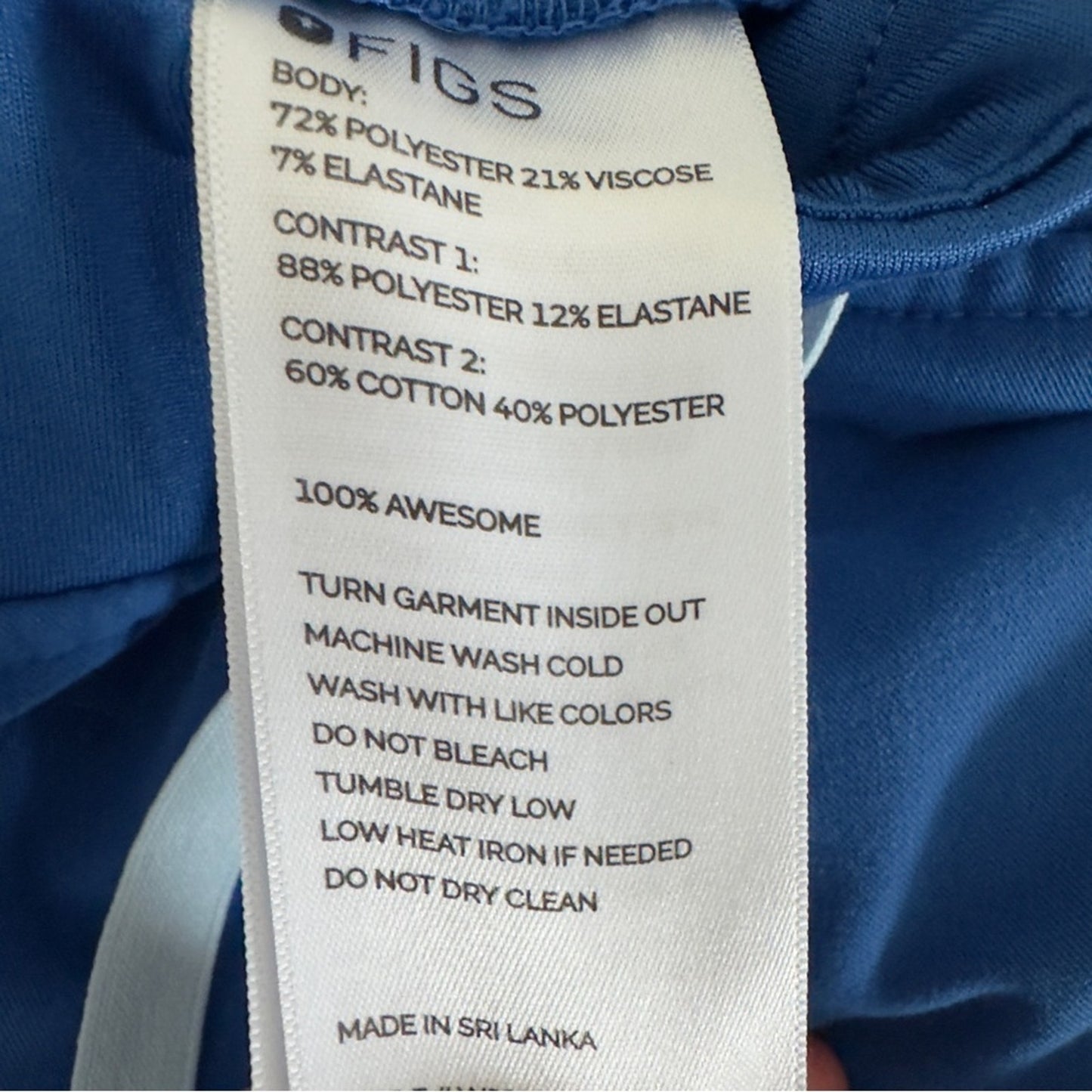 Figs Scrub Pants Vibrant Blue Jogger Medical Elastic Waistband stretch scrubs S