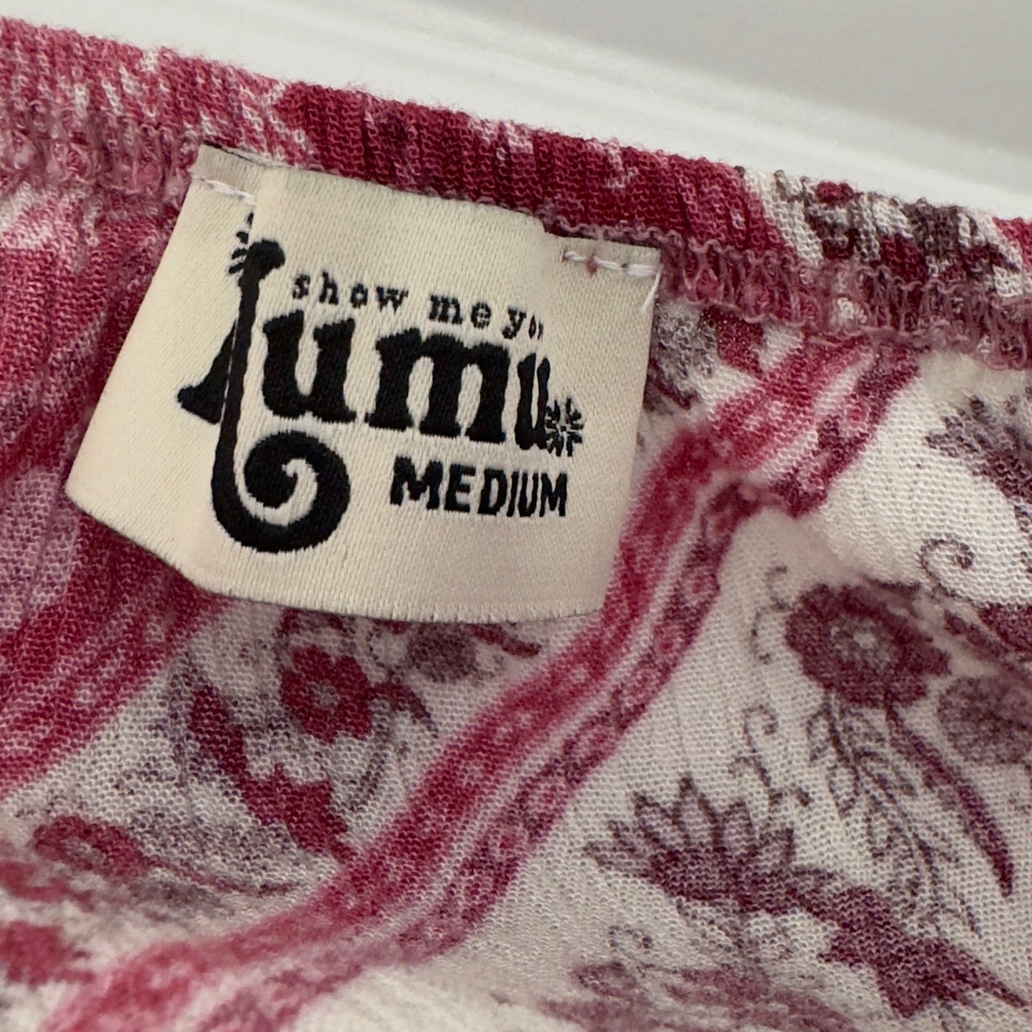 Show Me Your MuMu Lima Off the Shoulder Top 3/4 sleeve Made in USA Boho Floral M