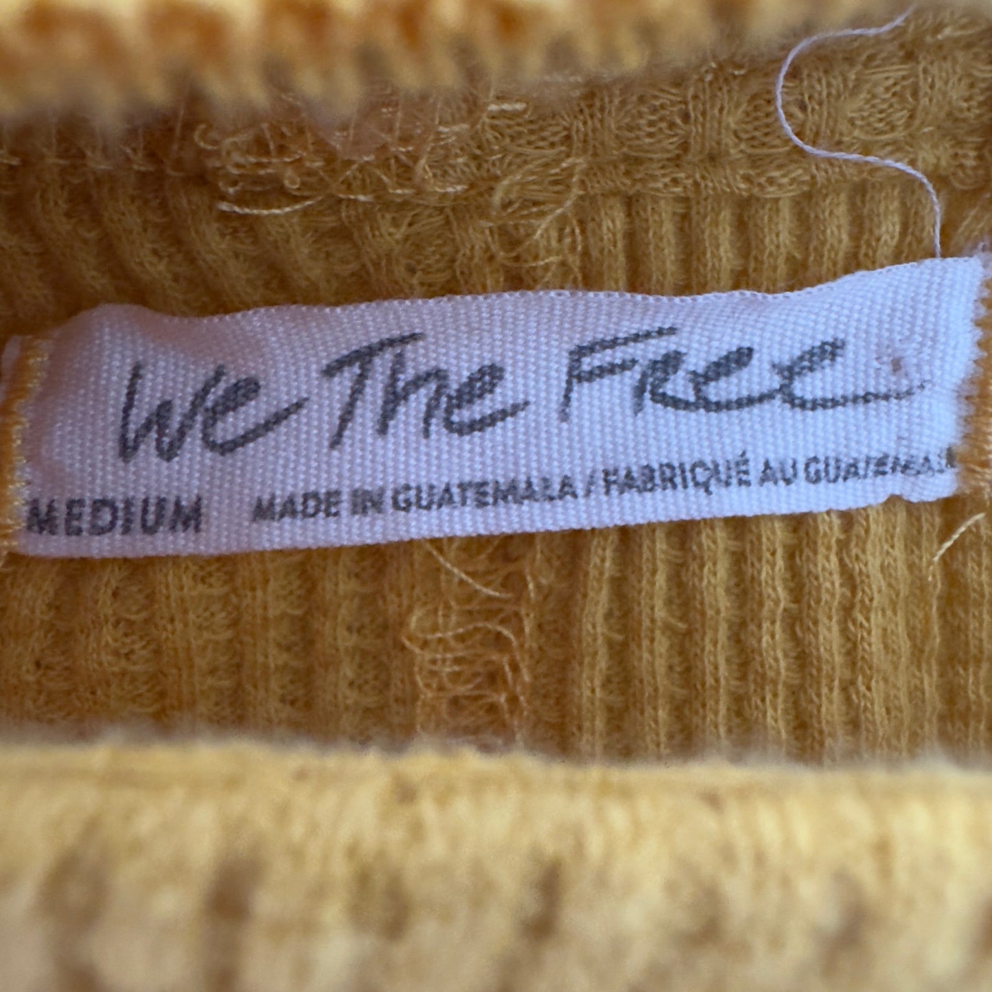 Free People We the Free 100% Cotton Just For You Top Long Sleeve Waffle Knit EUC