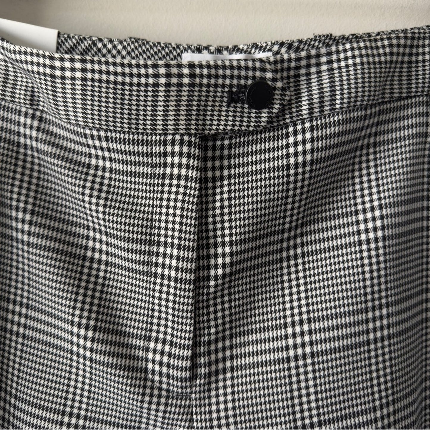 Calvin Klein Modern Fit Black White Plaid Pants Zip Button Pockets Belt Loops 14