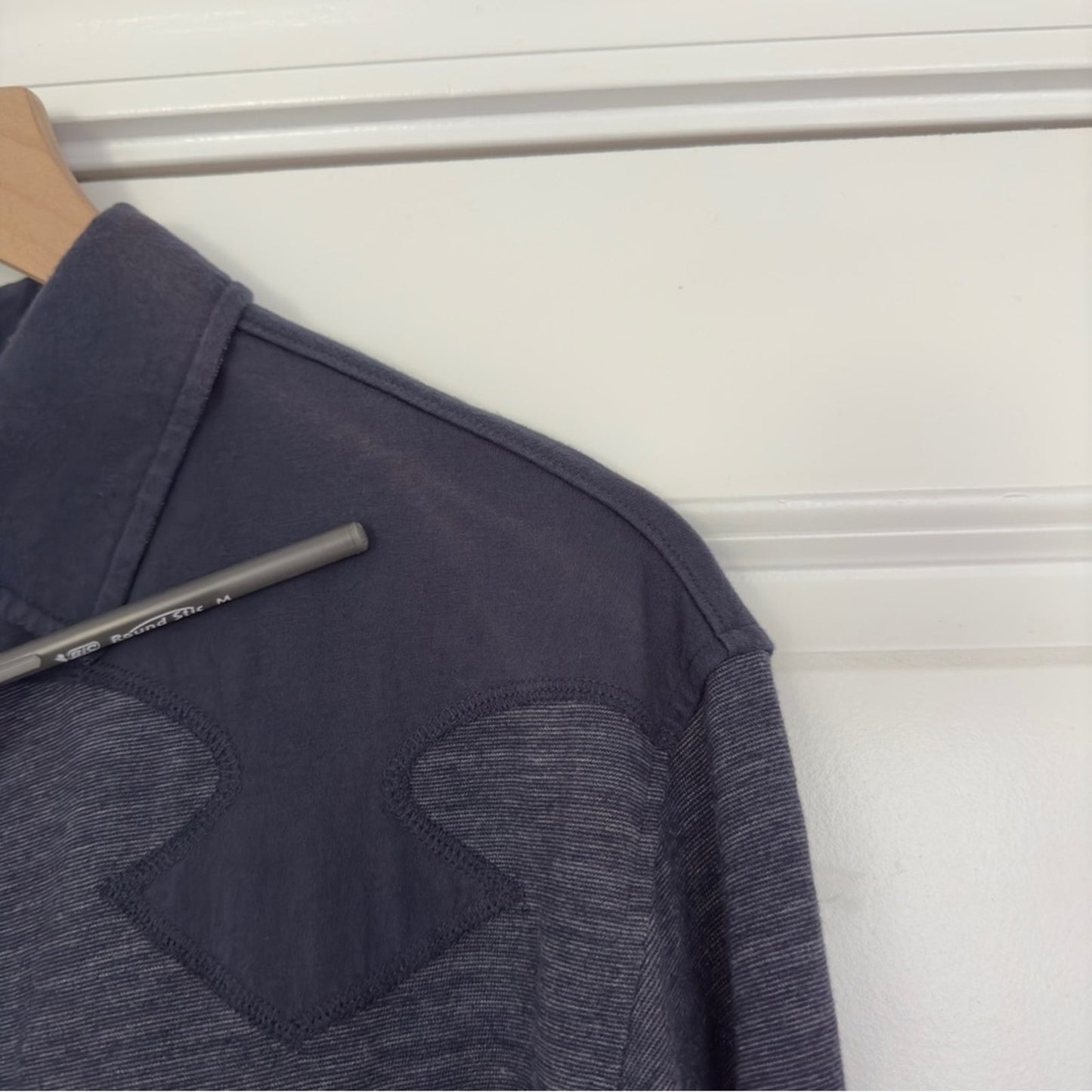 Fossil Snap Front Button Down Collared Shirt Western Cowboy Pockets Long Sleeve