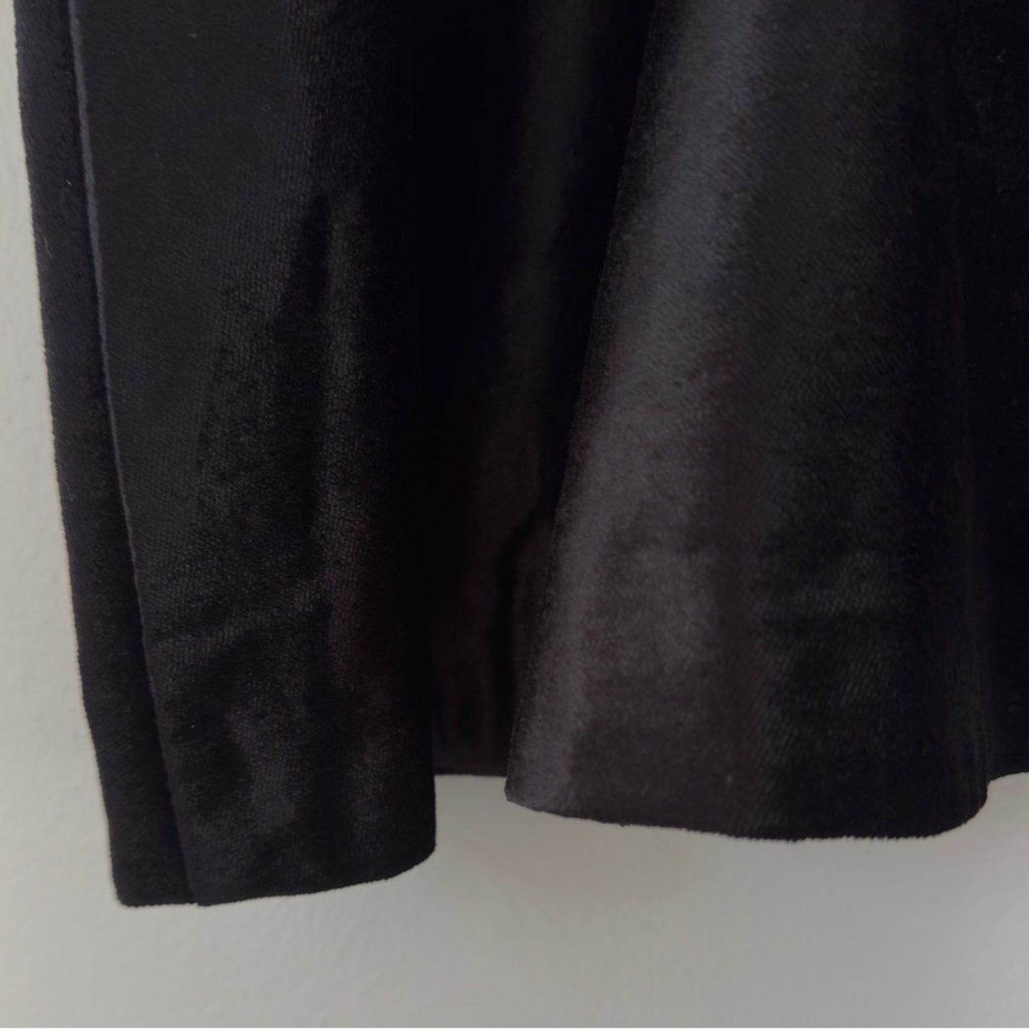 Free People Black Velvet Circle Zipper Front Mini Skirt A-Line Cotton Blend Zip