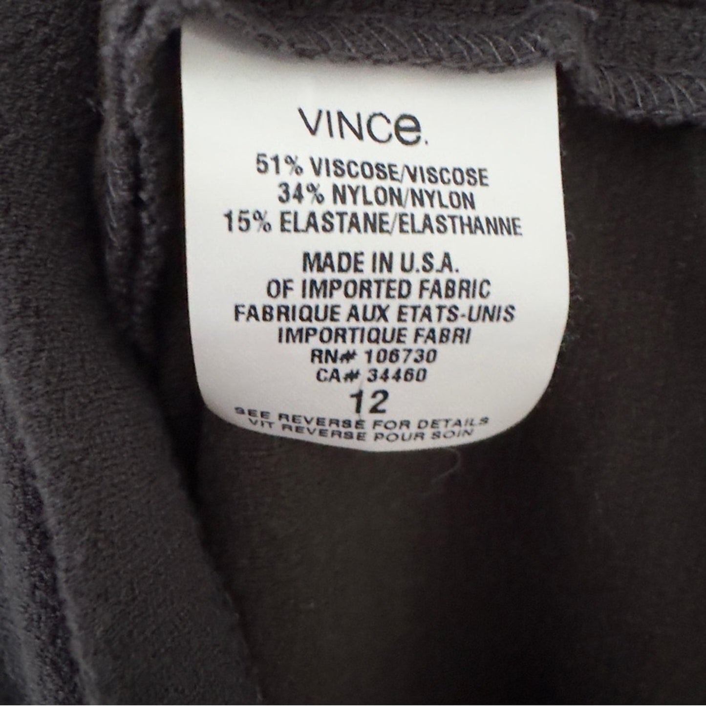 Vince Sleeveless Solid Gray V-Neck Dress Business Professional Minimalist Zip Up