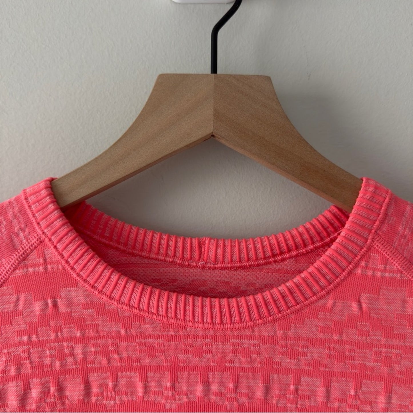 Lululemon Rest Less Pullover in Heathered Electric Coral Athletic Top Thumbholes
