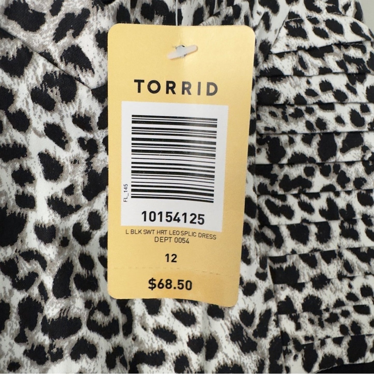 Torrid Black and White Animal Print Sleeveless Ruffle Pleated Pencil Mini Dress
