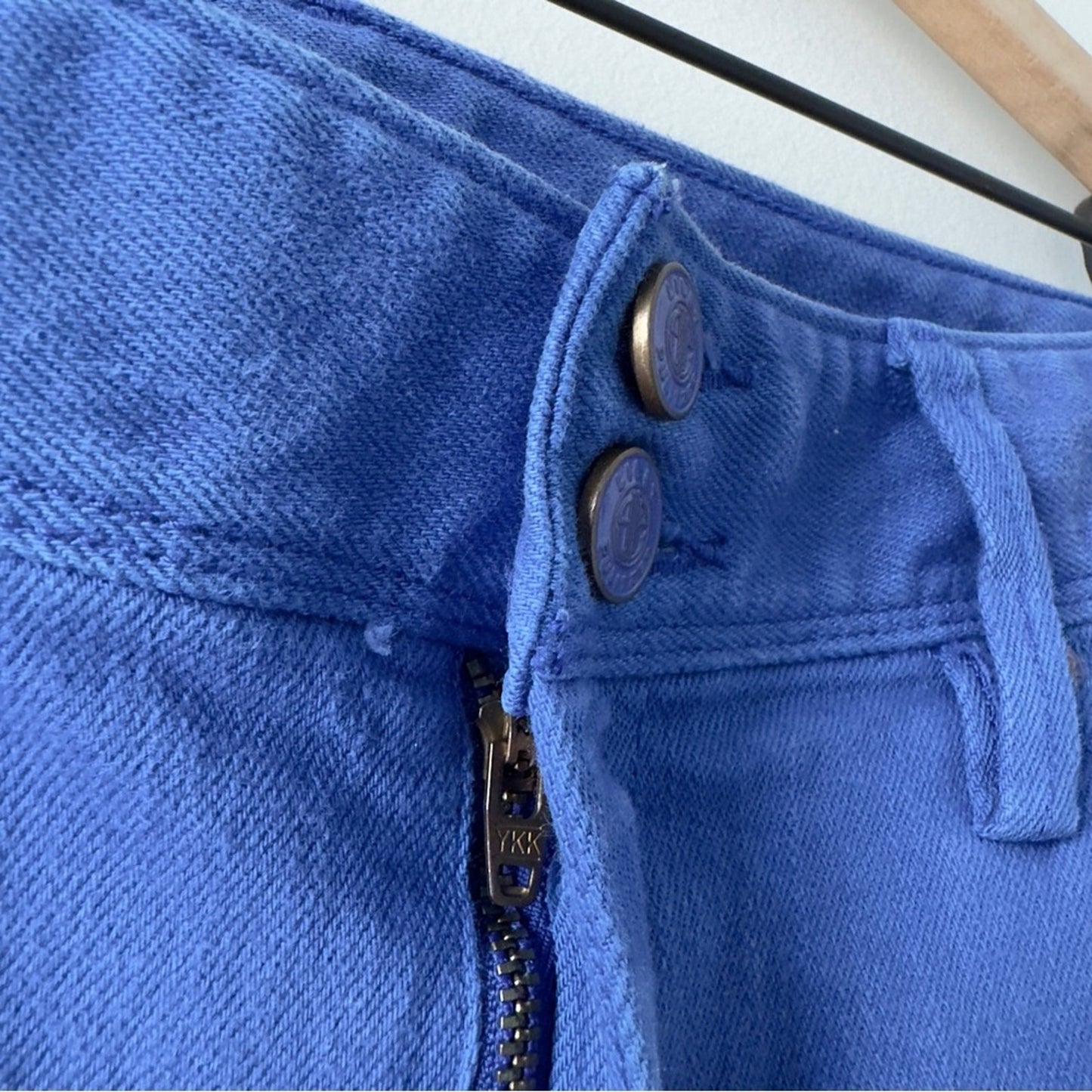 Lilly Pulitzer Worth Straight Jean Blue Cotton Stretch Pockets Zip double button