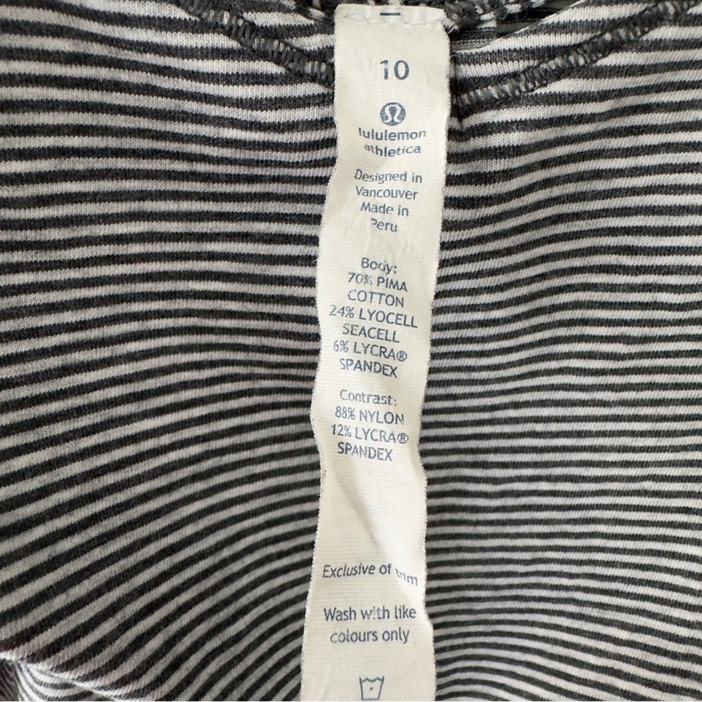 Lululemon Breezy Tank Divided Stripe Heathered Light Grey Heathered Dark Slate