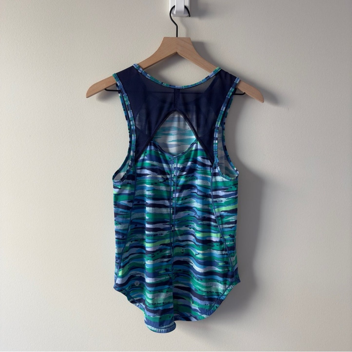 Lululemon Sculpt Tank in Seven Wonders Multi / Hero Blue Top Cut Out sleeveless