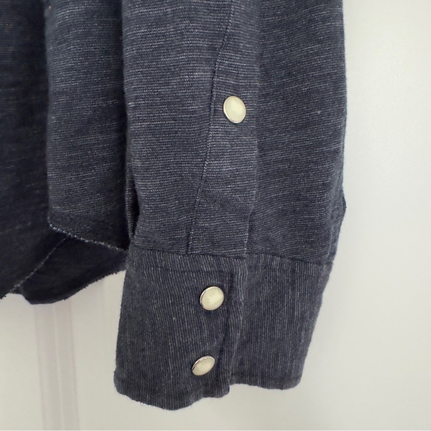 Fossil Snap Front Button Down Collared Shirt Western Cowboy Pockets Long Sleeve