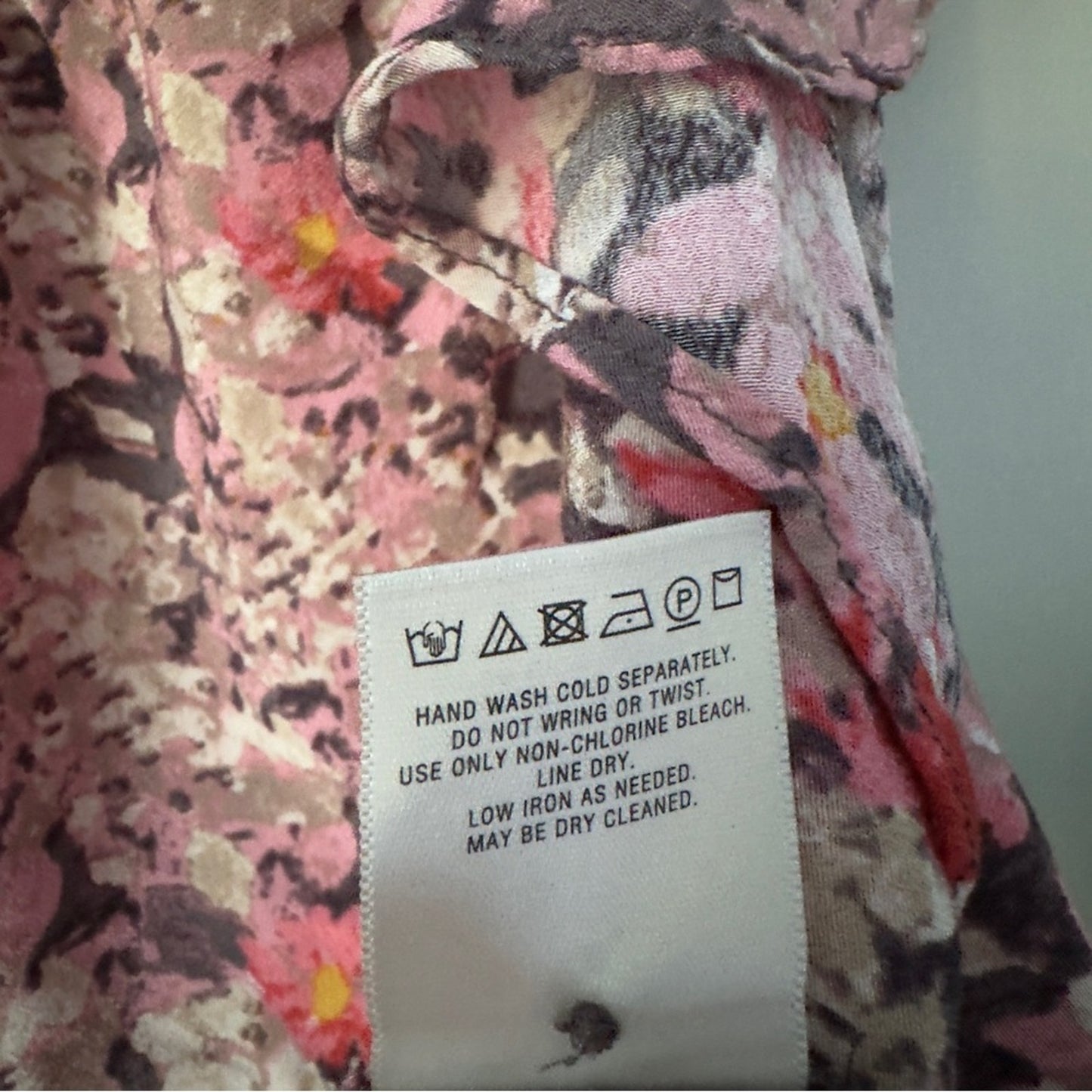 Maeve Anthropologie Cold Shoulder Top Short Sleeve Floral Print Button Keyhole S