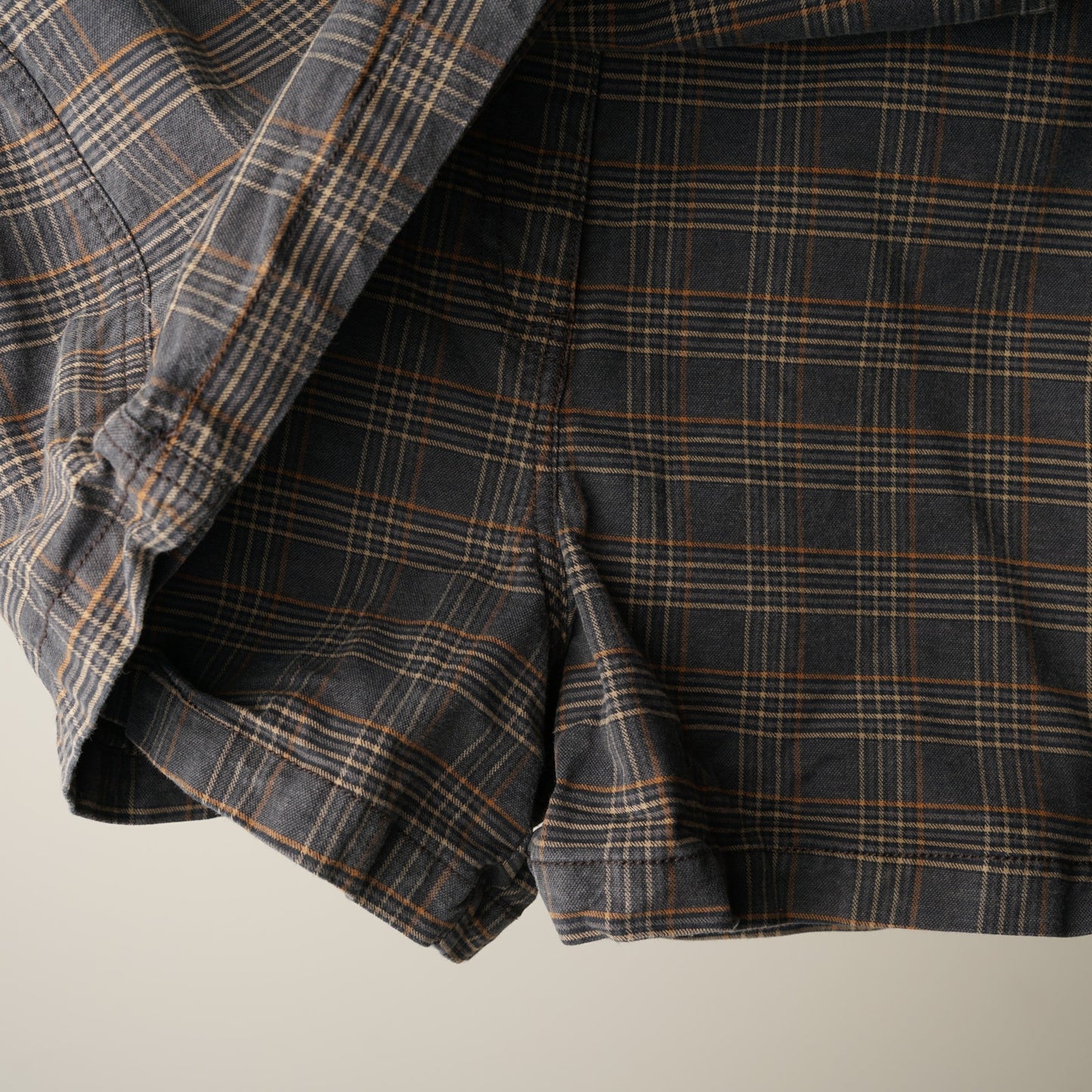 American Eagle Hi-Rise Skort Plaid Wrap Buckle Shorts Pockets Cotton Blend EUC