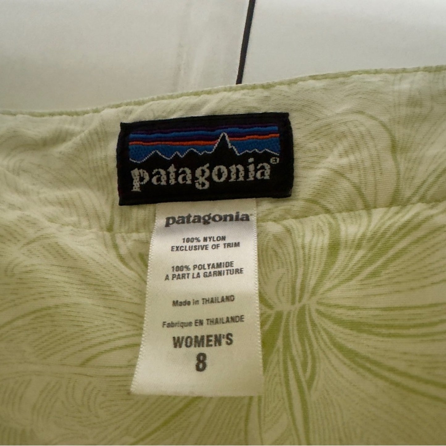 Patagonia Printed Snap Waist Wrap Skirt Mini Athletic Floral Green White Active