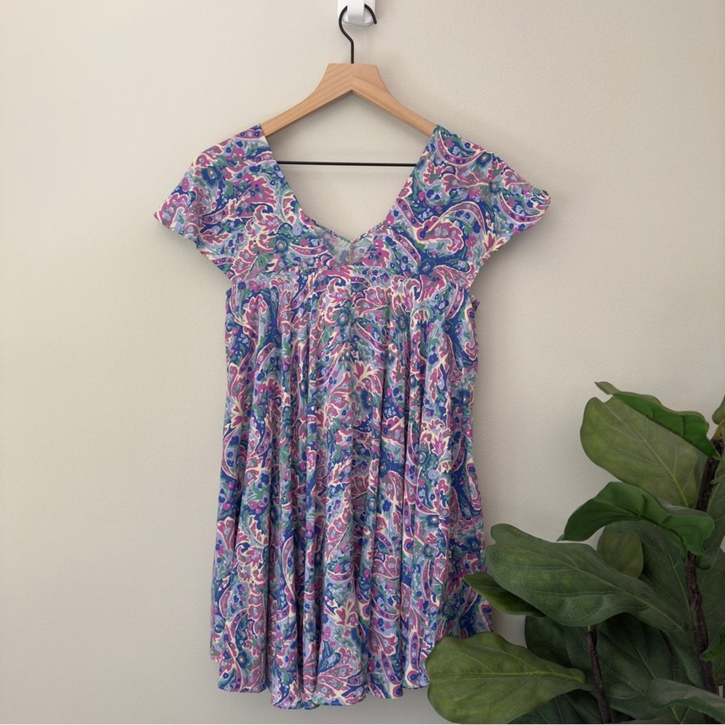 Matilda Jane In the Maze Paisley Print Tunic Swing Top Cap Sleeve High Low Hem