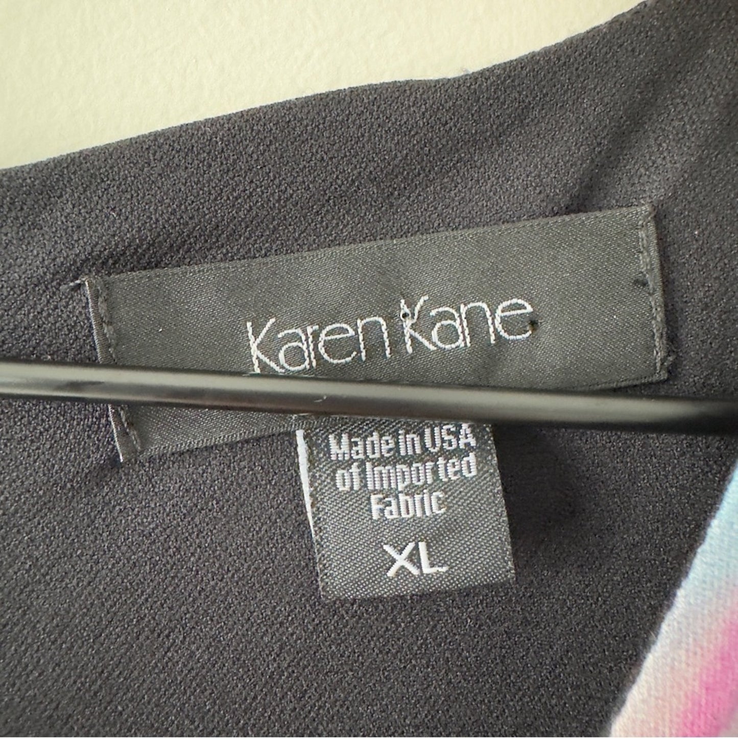 Karen Kane Avant Garden Abstract Dress Floral Sheath Dress 3/4 Sleeve Crew Neck