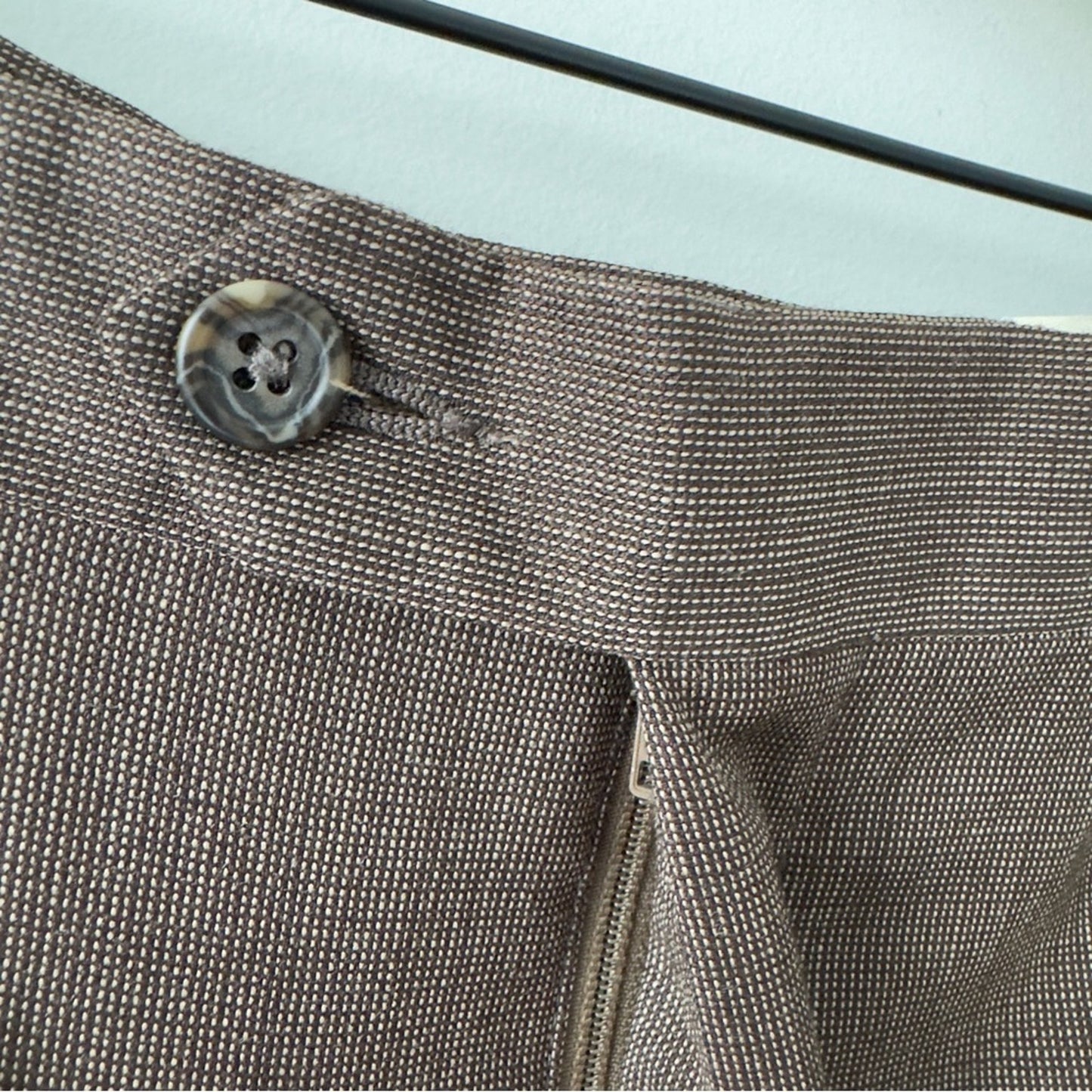 Vintage Lauren Ralph Lauren 100% Wool Dress Pants Brown Rolled Hem Pleated 90s