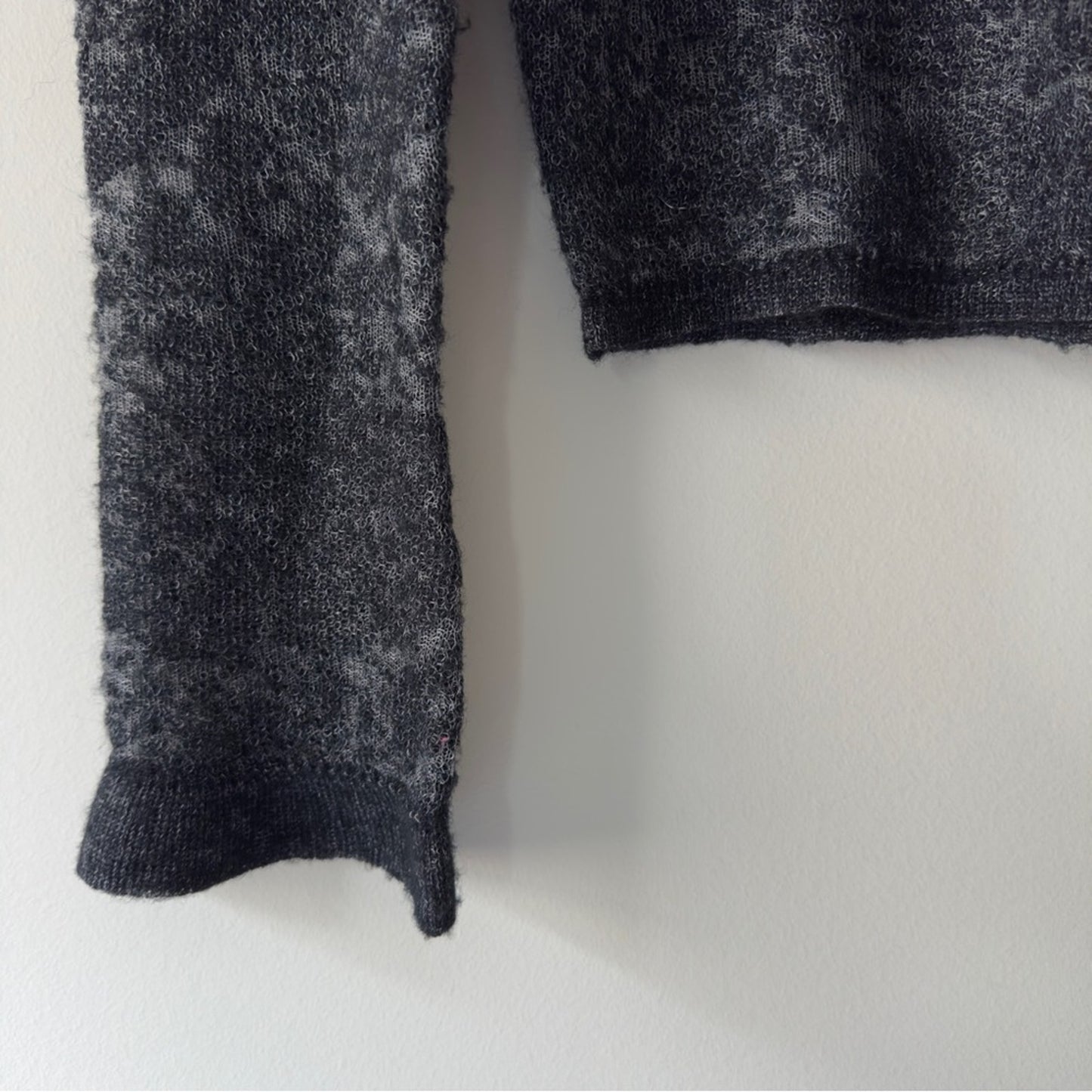 Anthropologie Merino Wool Stylish Gray Sweater textured long sleeve mock neck S