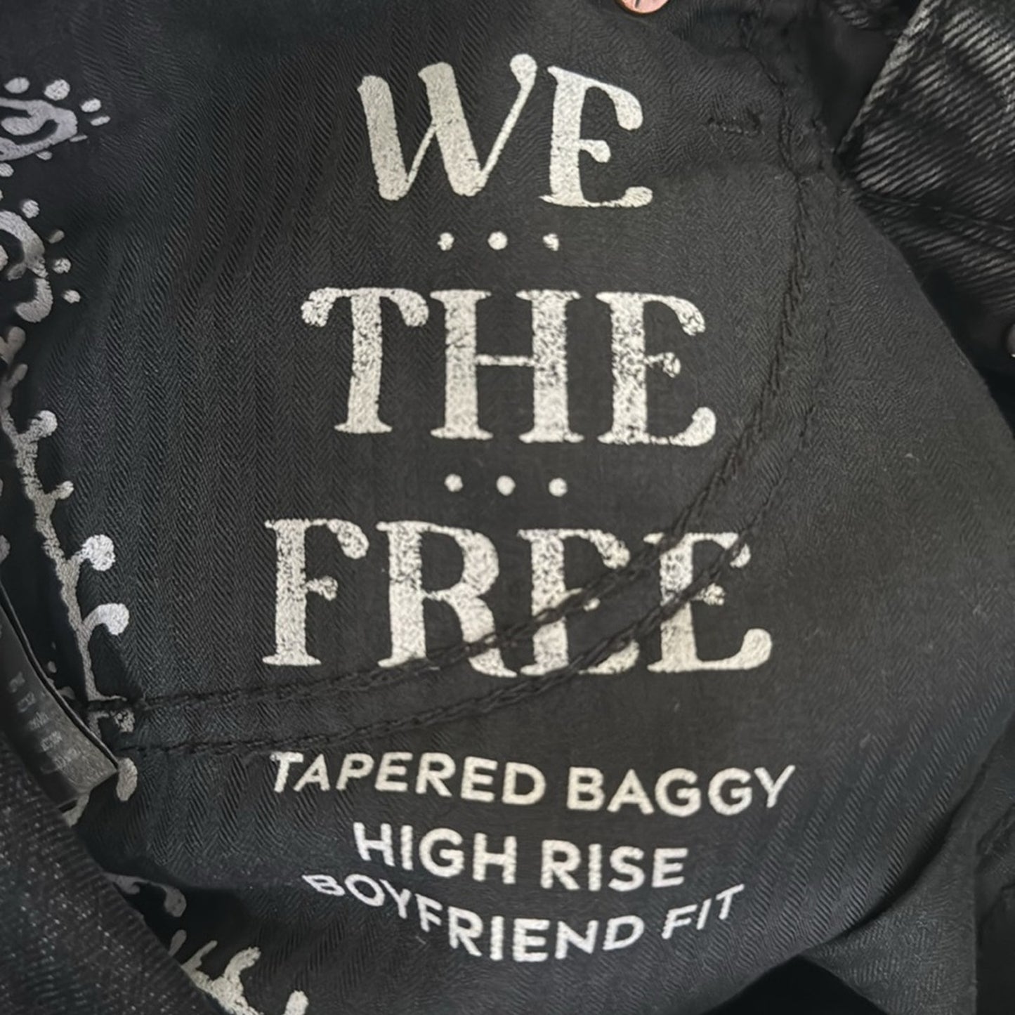Free People We The Free Tapered Baggy High Rise Boyfriend Fit Jeans Button Fly