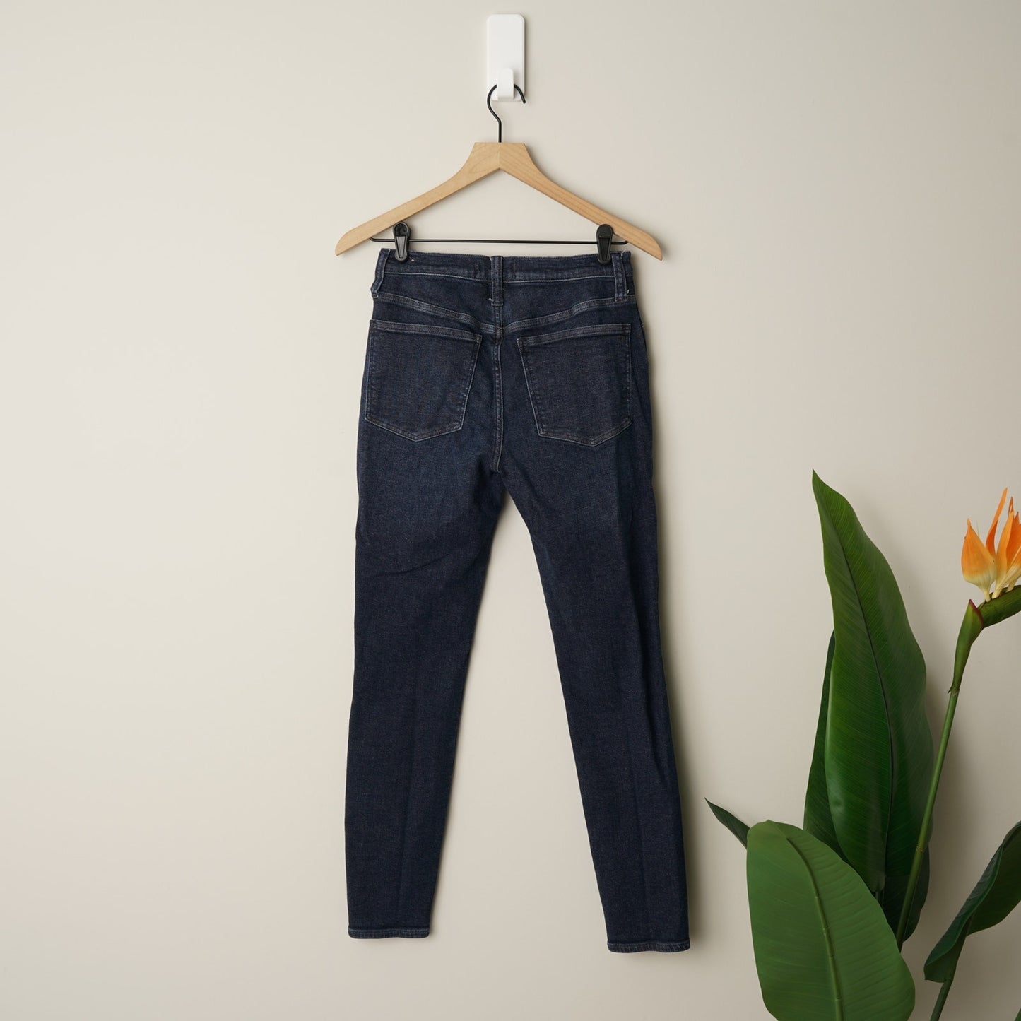 Madewell 10" High-Rise Skinny Jeans Dark Wash Cotton Stretch Zip Button Casua