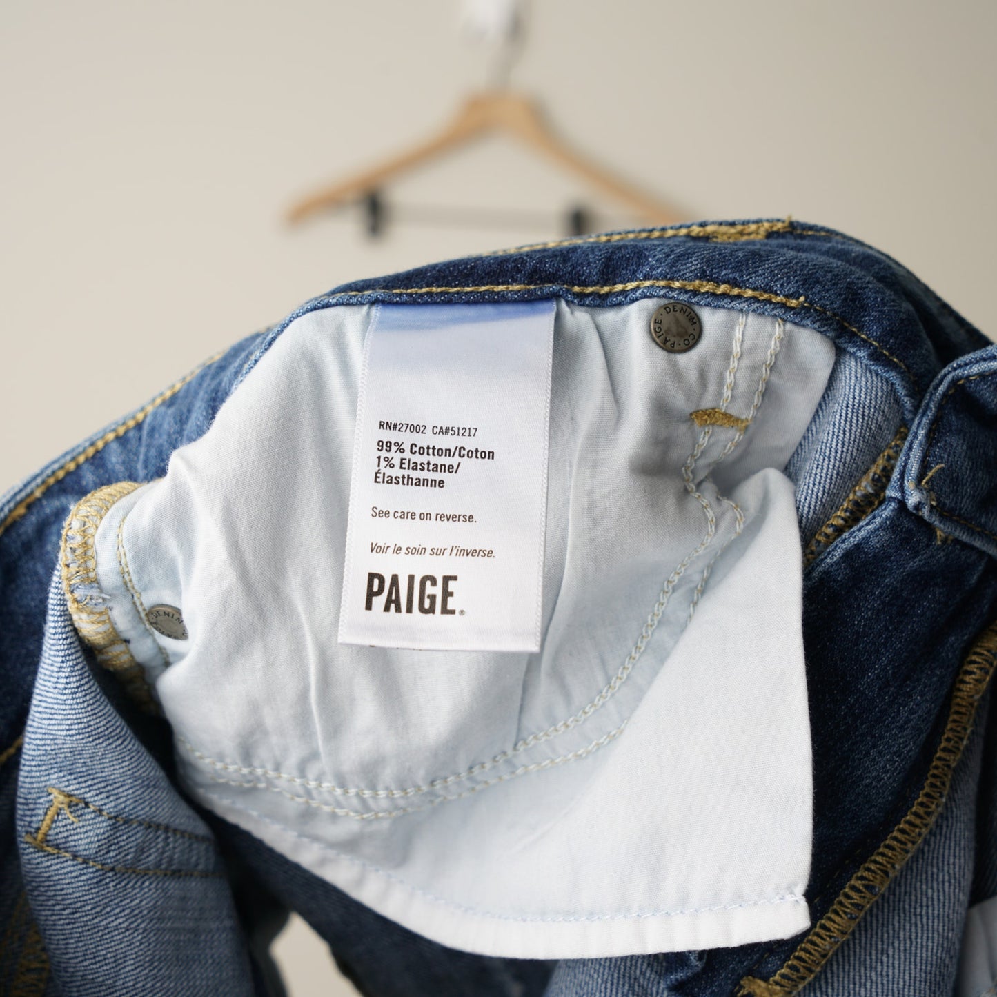 Paige Rolled Cuff Hem Distressed Jean Shorts Medium Wash Denim Cotton Stretch 29