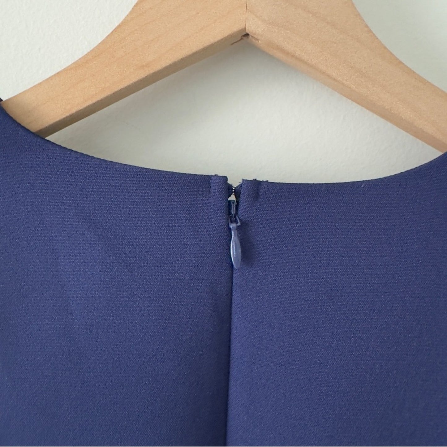 Express Blue asymmetric Ruffled hem Sheath Dress zip up back sleeveless V-neck 4