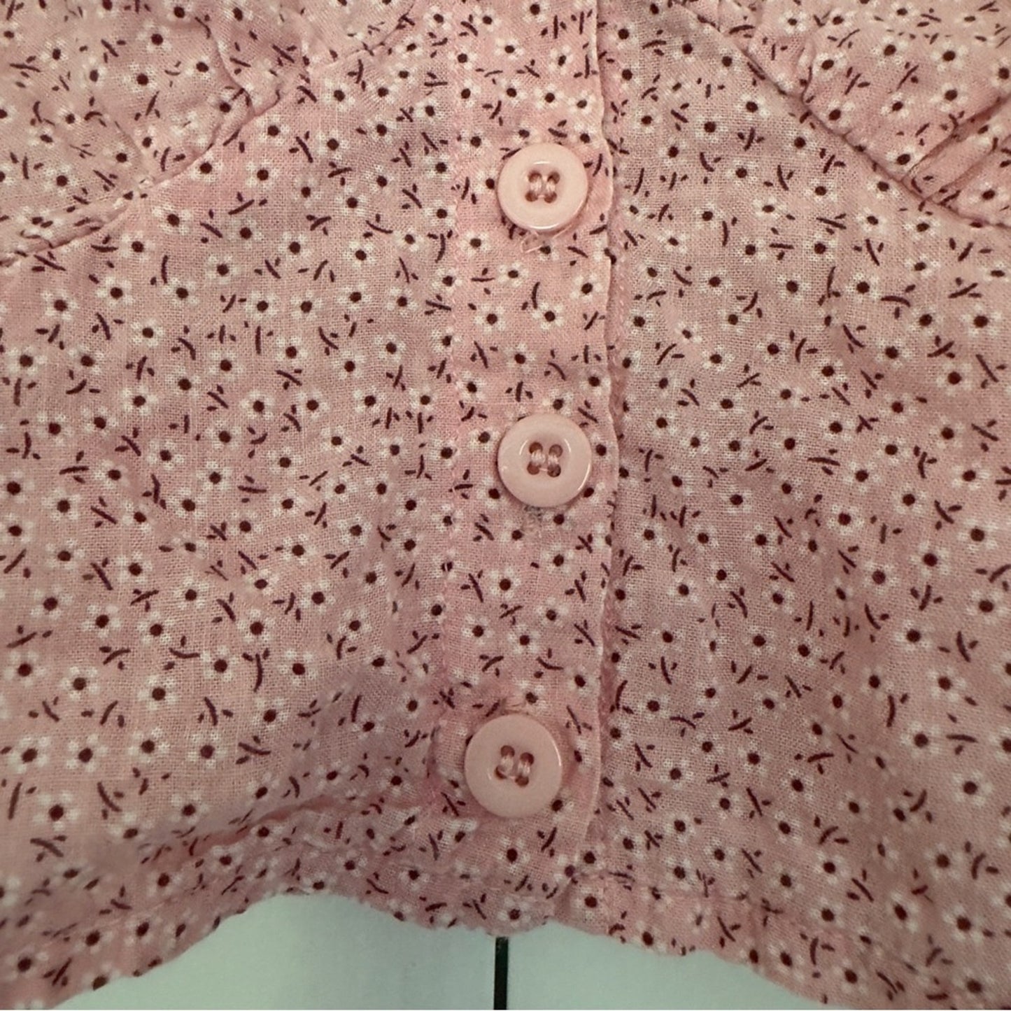 Princess Polly puff sleeve floral crop top button down front cotton blend smock