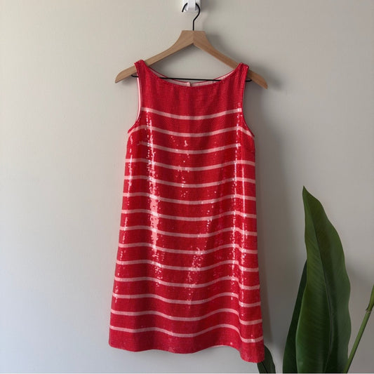 Kate Spade Red Sequin Sleeveless Sheath Dress sleeveless lined striped mini