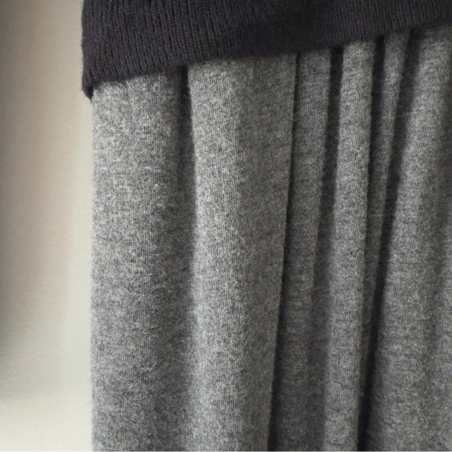 Anthropologie Moth Turtleneck Black Gray Ribbed Knit Dress Tie Waist long sleeve