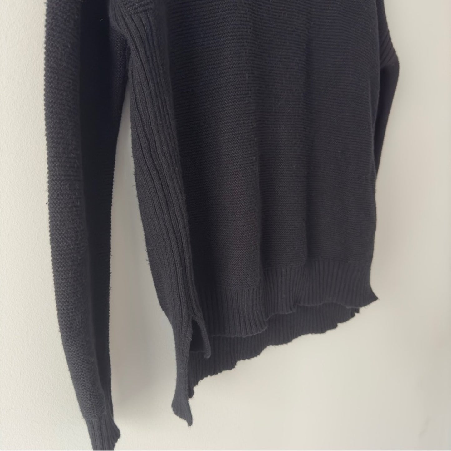 Madewell Tight Knit Pullover Sweater Cotton Blend Long Sleeve Crew Neck Black