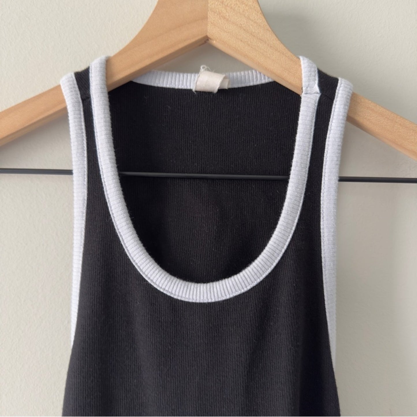 Anthropologie Daily Practice Cutout Back Black White A-Line Mini Dress Athletic
