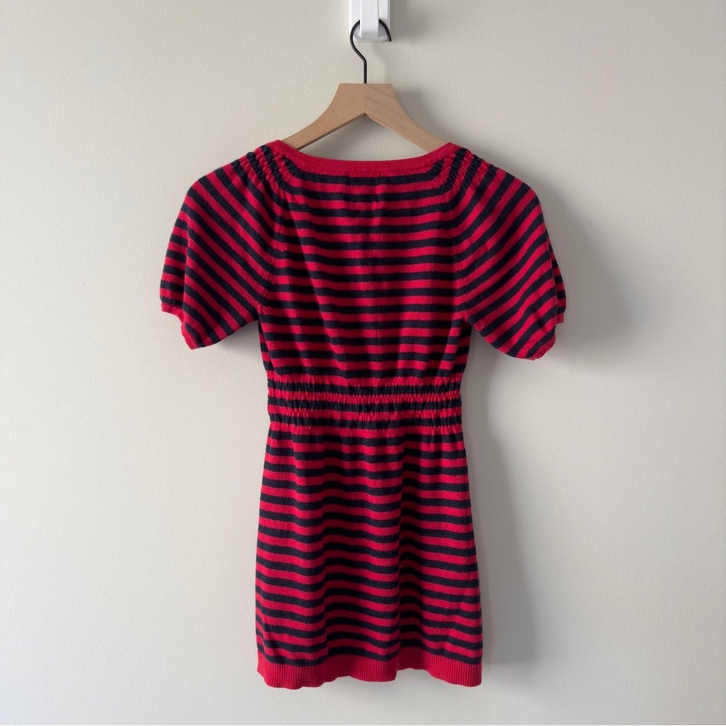 Juicy Couture Vintage Y2K Babydoll Cotton/Silk/Cashmere Sweater Top Striped Bow