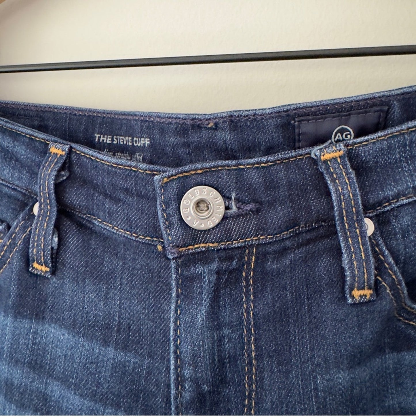 Adriano Goldschmied The Stevie Cuff Slim Straight Cuffed Jeans Dark Wash USA Zip