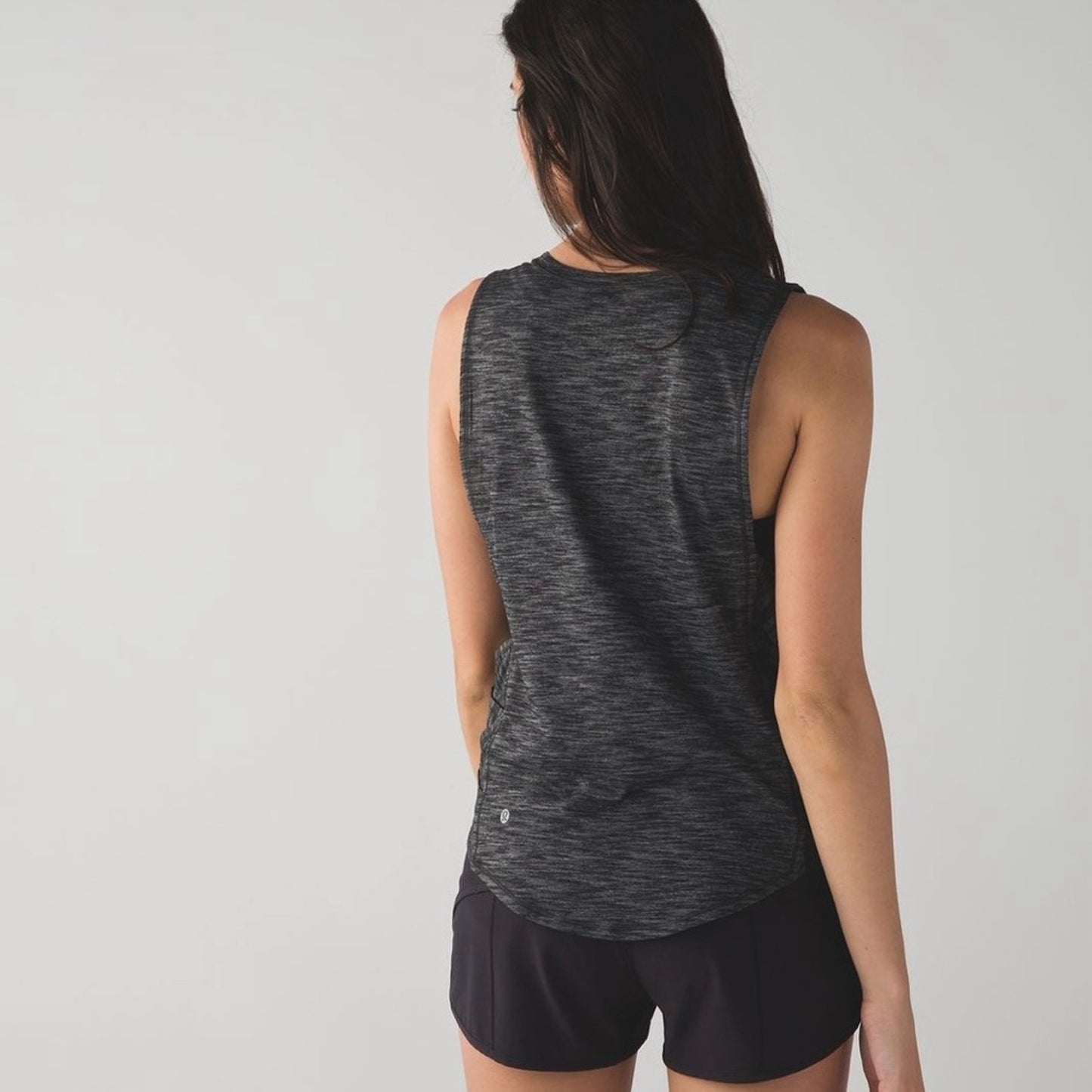 Lululemon Var-City Muscle Tank in Heathered Black size 2 lightweight top crew