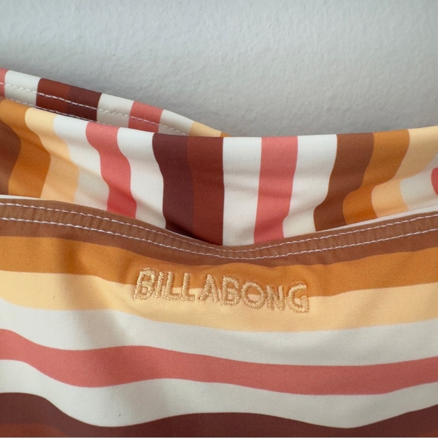 NWT Billabong Ray of Gold Swimsuit Bottoms Bikini Striped Stretch Beach Pool 12