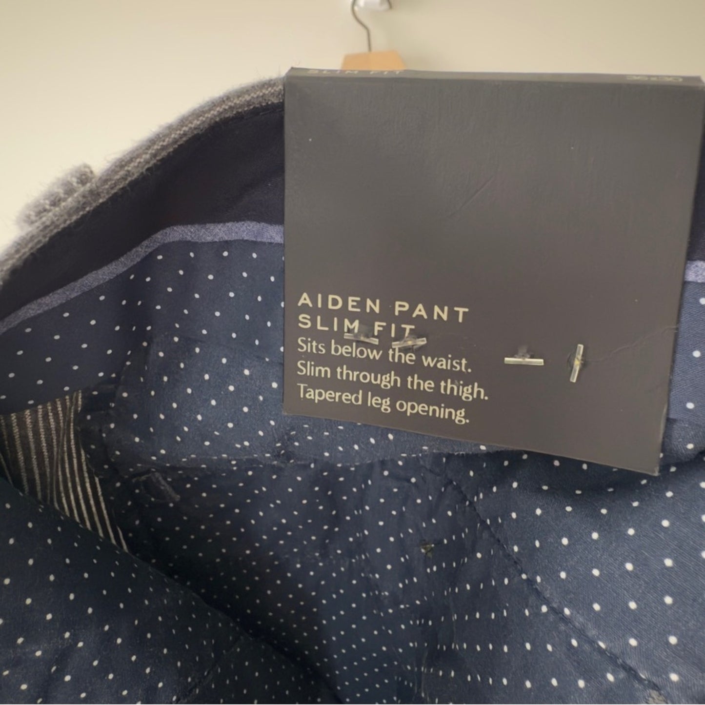 Banana Republic Aiden Pant Slim Fit Men's Gray Pants white pinstripe zip button
