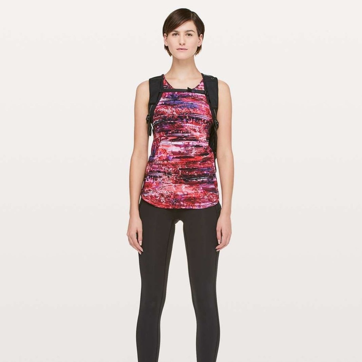 Lululemon Sculpt Tank II in Dahliascape Multi / Black size 4 athletic mesh run