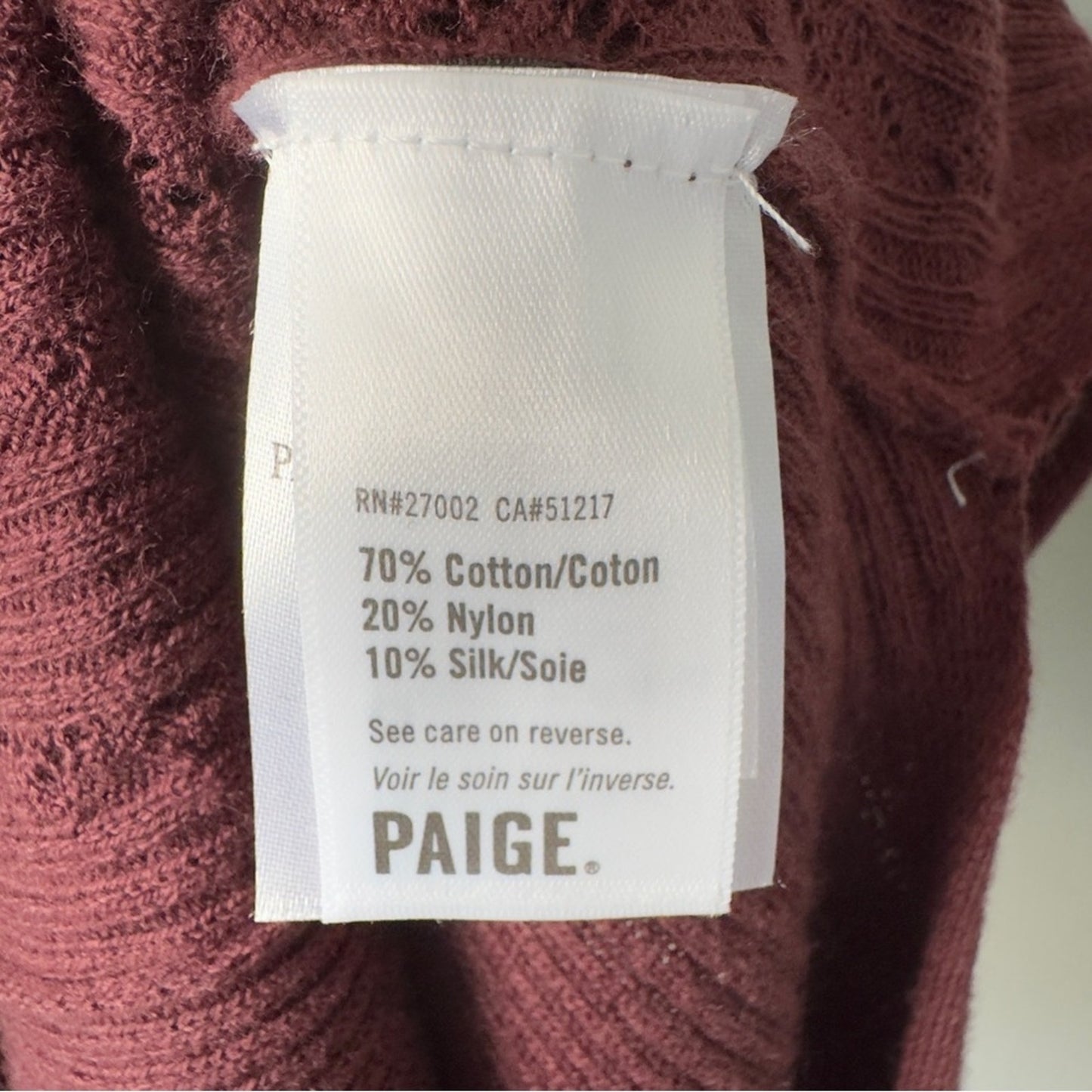 PAIGE Chocolate Wine Sleeveless knit Maxi Dress slit side waist tie bow L