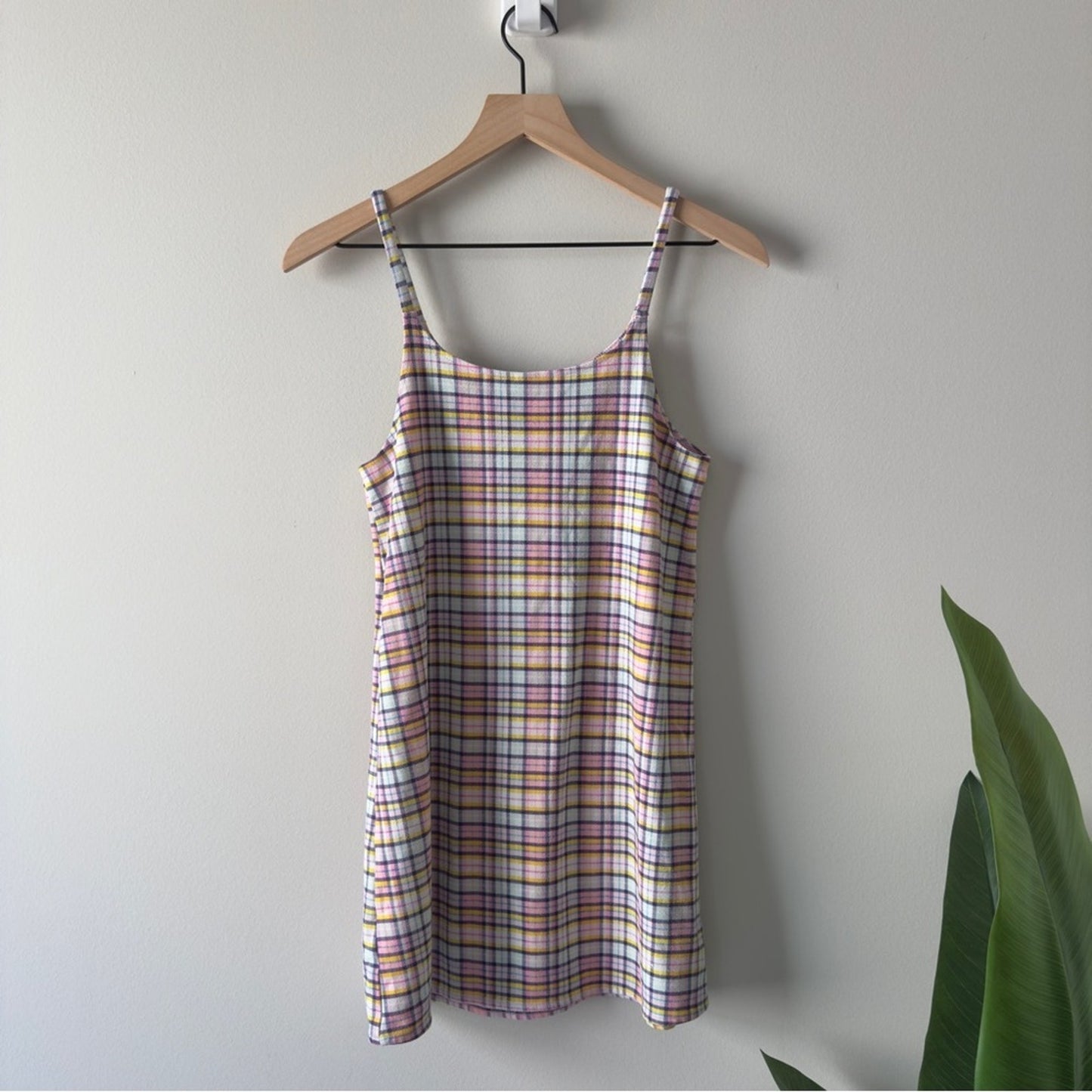 Justice Multicolor Plaid Slip Dress Spaghettie Strap Y2K Retro Colorful Pastel