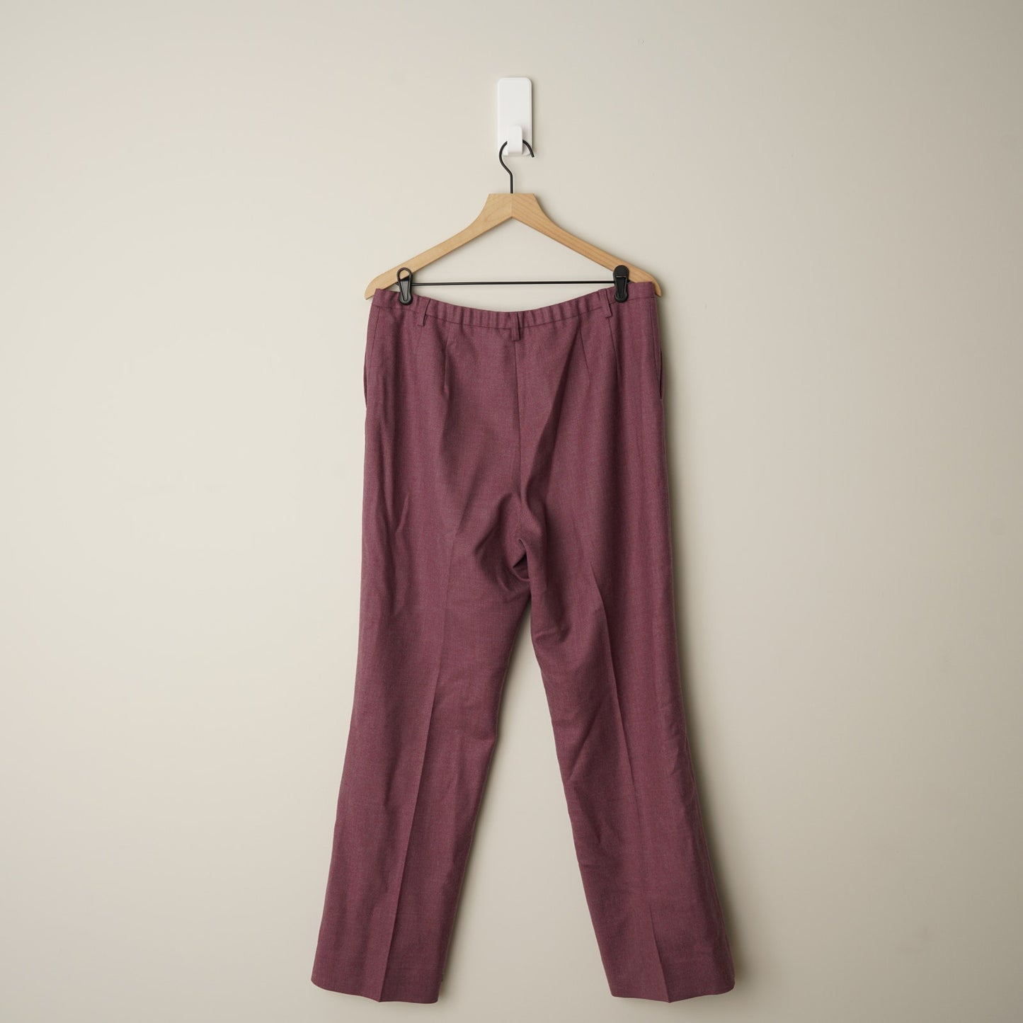 Vintage 90s Pendleton 100% Virgin Wool Pants Plum Pockets Zip Hook Eye Solid 14