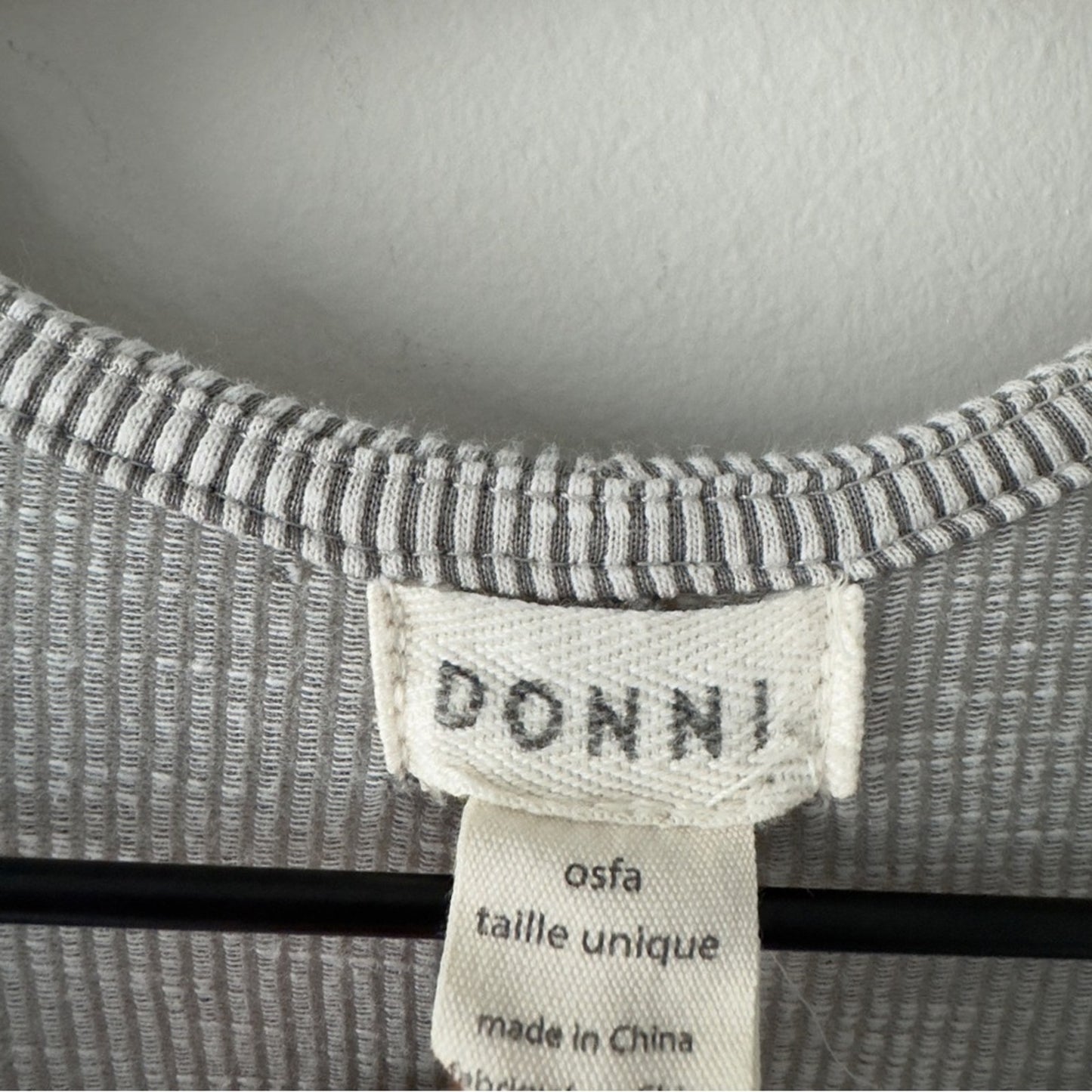 Revolve Donni Gray Open Front Cardigan Sweater tunic pinstripe pockets cotton OS
