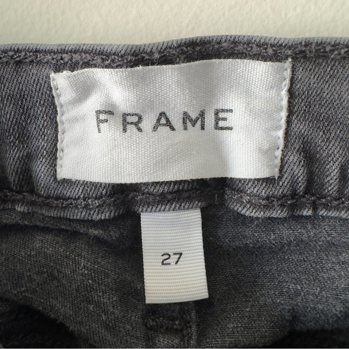 Frame Le High Skinny Jeans Button Fly Denim High Rise Gray Stretch cotton pocket