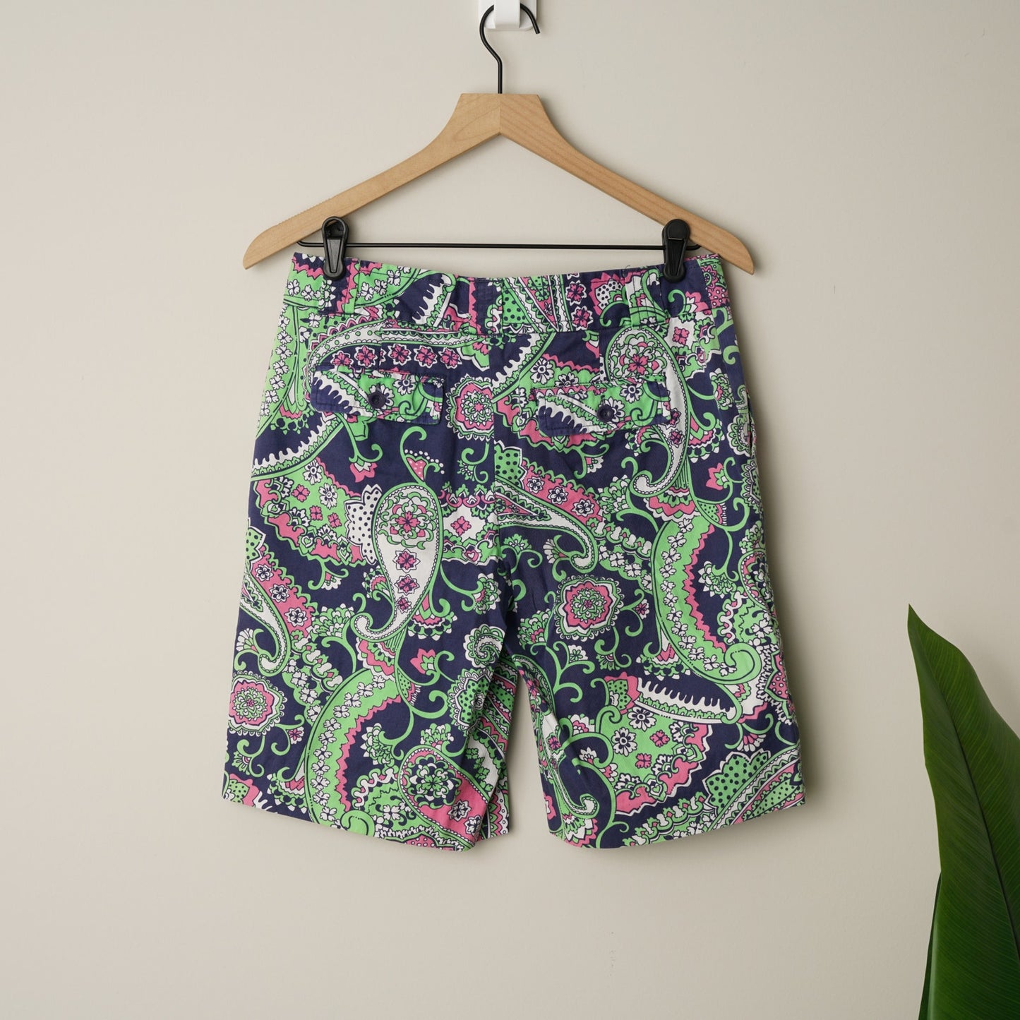 Lilly Pulitzer White Label Randi Bermuda Shorts Royal Poinciana Print Vintage 4